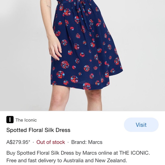 MARCS AU Blue White Floral A-Symmetric Asymmetrical Flowy Dress sz 6 - Picture 9 of 9